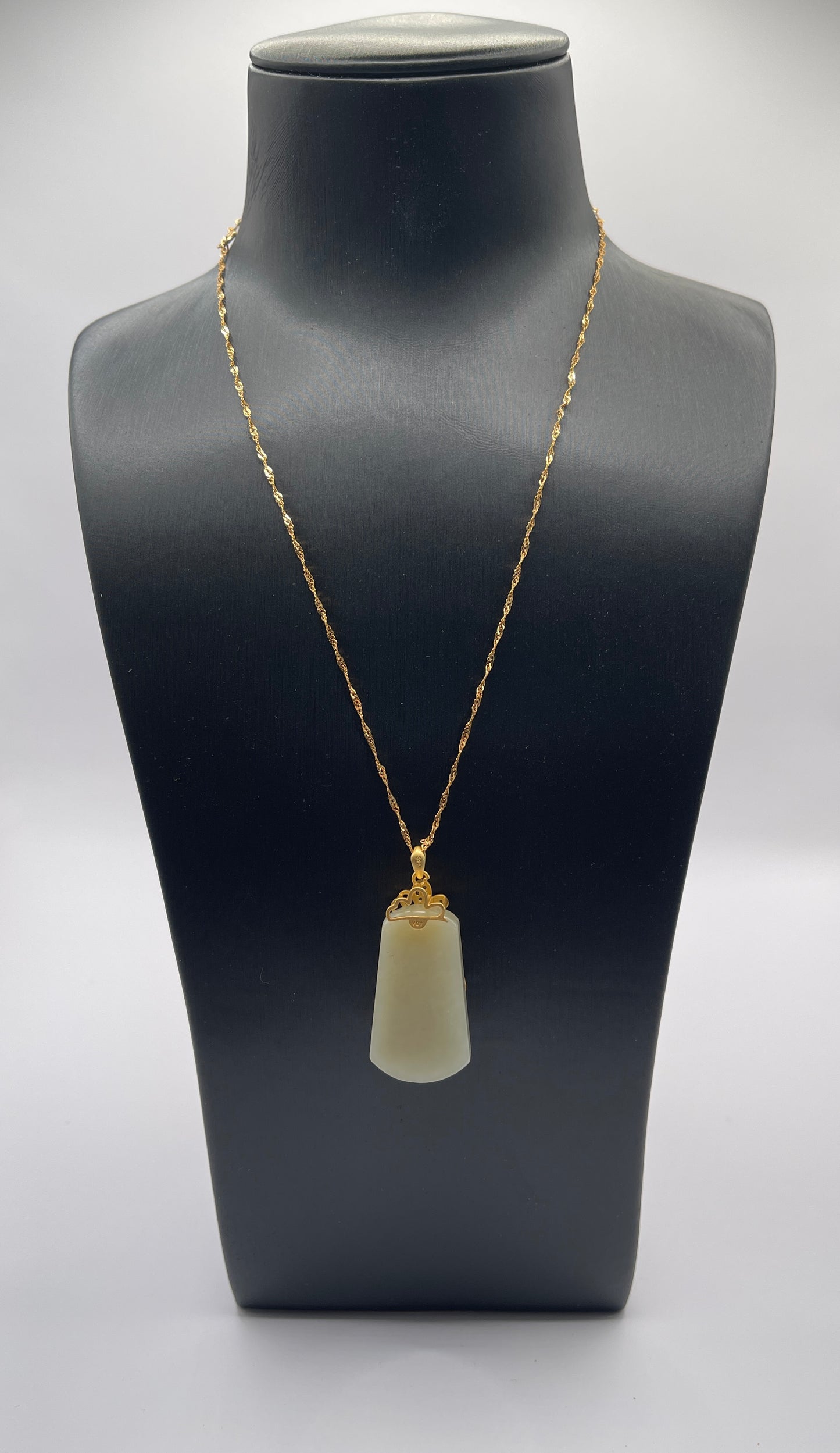 YDY126 Silver Inlaid Square Jade necklace