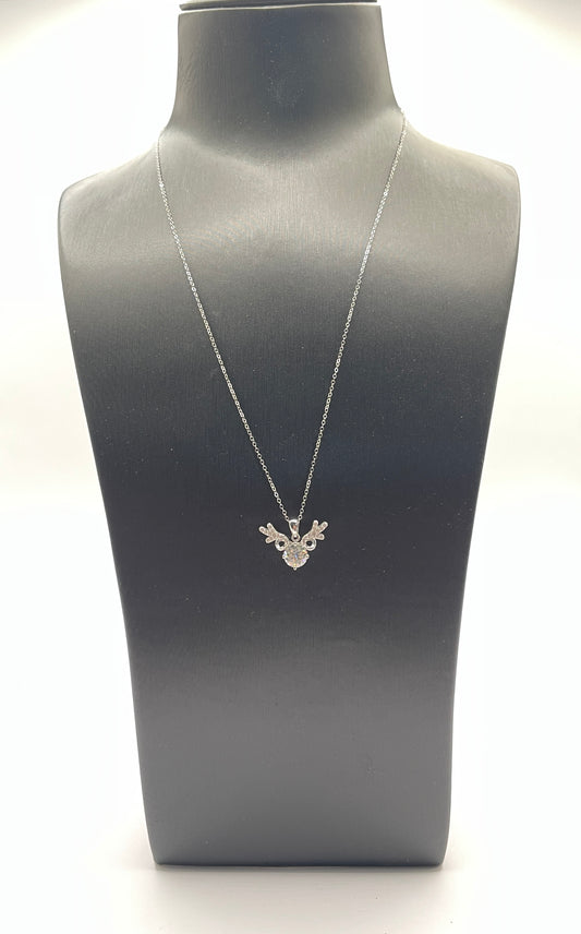 MD0067 Nara Deer Silver Moissan Diamond Pendant